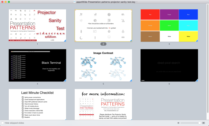 PPPST in a Keynote light table view